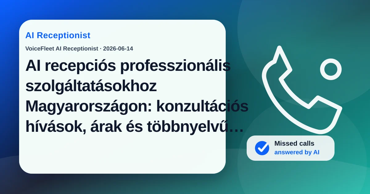 AI recepciós professzionális szolgáltatásokhoz Magyarországon: konzultációs hívások, árak és többnyelvű leadek — VoiceFleet blog illustration