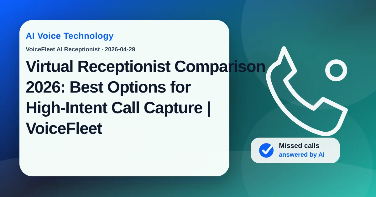 Virtual Receptionist Comparison 2026: Best Options for High-Intent Call Capture | VoiceFleet — VoiceFleet blog illustration