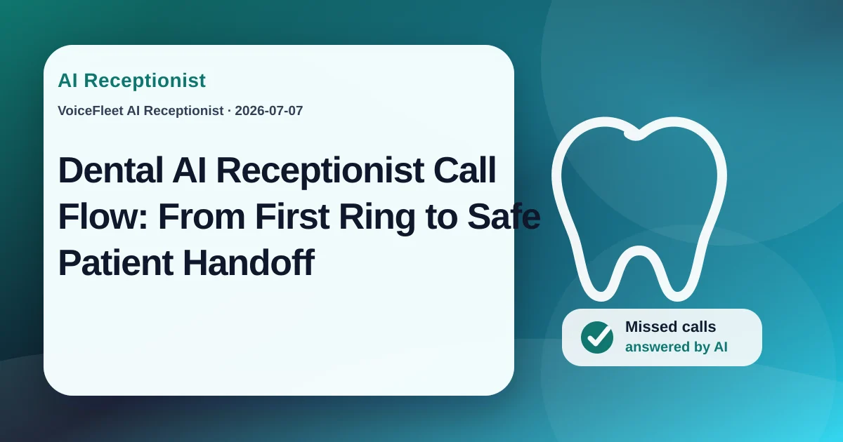 Dental AI Receptionist Call Flow: From First Ring to Safe Patient Handoff — VoiceFleet blog illustration