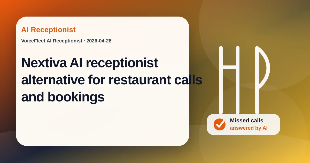 Nextiva AI receptionist alternative for restaurant calls and bookings — VoiceFleet blog illustration