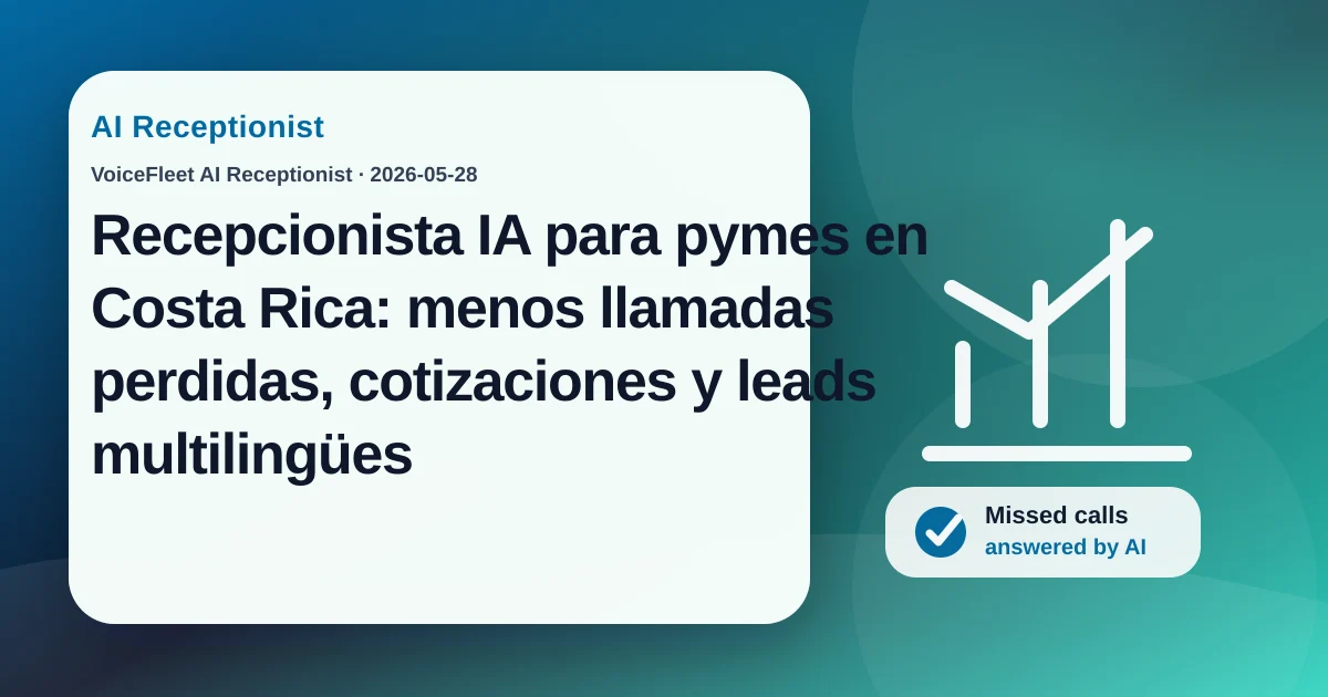 Recepcionista IA para pymes en Costa Rica: menos llamadas perdidas, cotizaciones y leads multilingües — VoiceFleet blog illustration