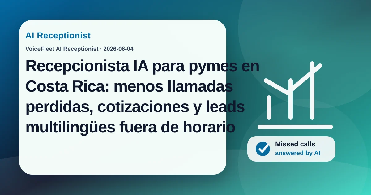 Recepcionista IA para pymes en Costa Rica: menos llamadas perdidas, cotizaciones y leads multilingües fuera de horario — VoiceFleet blog illustration