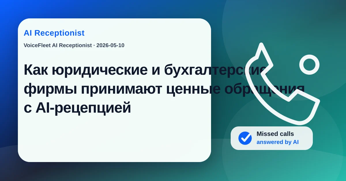 Как юридические и бухгалтерские фирмы принимают ценные обращения с AI-рецепцией — VoiceFleet blog illustration