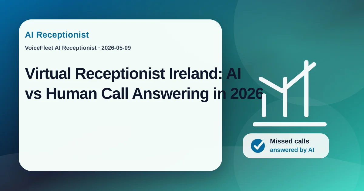 Virtual Receptionist Ireland: AI vs Human Call Answering in 2026 — VoiceFleet blog illustration