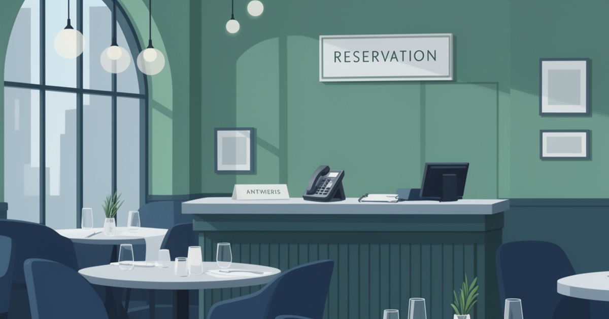 Modern Irish restaurant interior with smartphone showing AI voice reservation system interface, demonstrating how automation increases booking efficiency