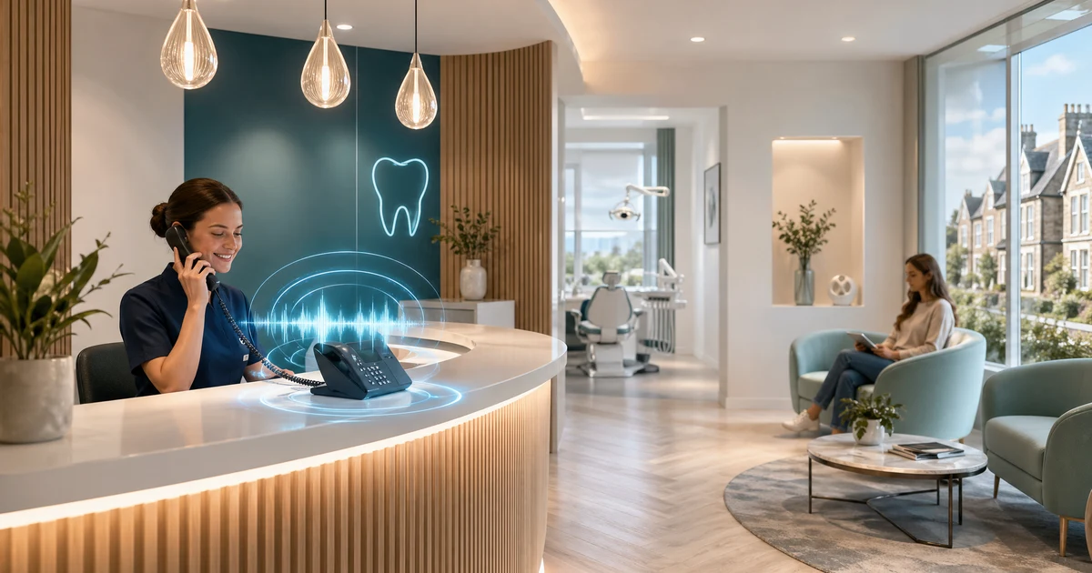 AI Receptionist vs Answering Service for Dental Practices in Ireland — VoiceFleet blog illustration