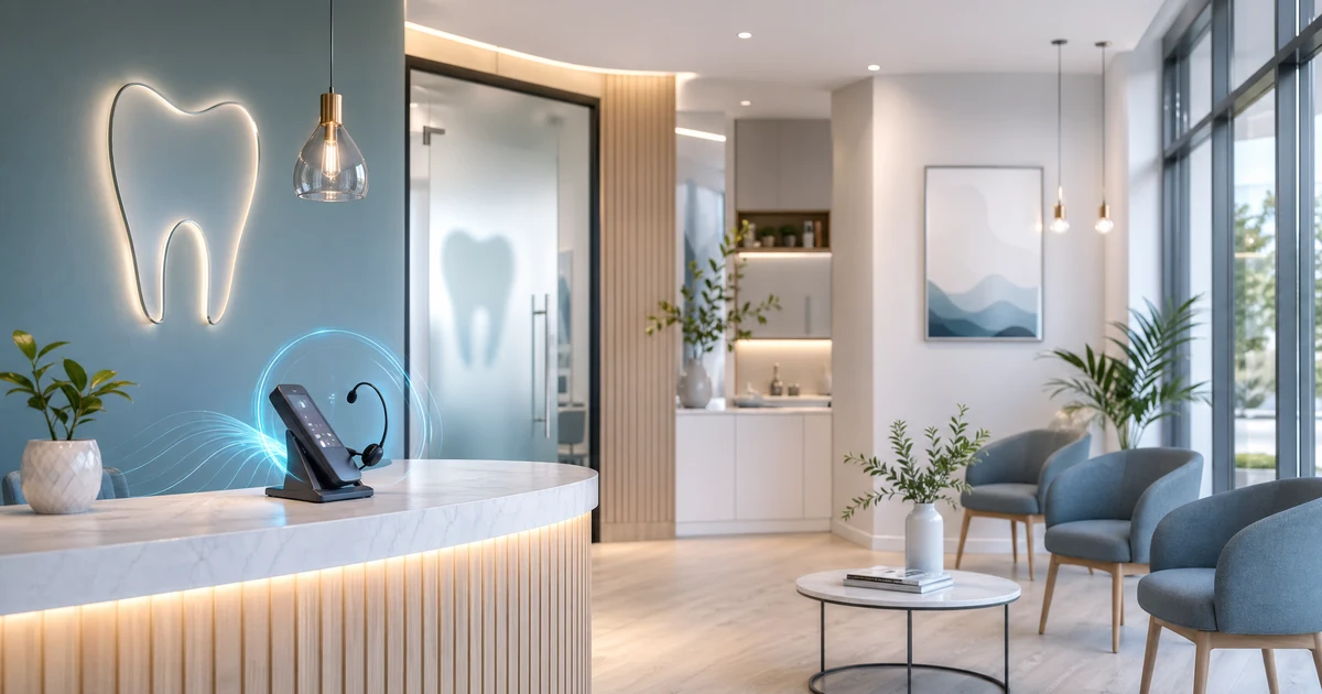 AI Receptionist for Small Dental Practices | €199/mo — VoiceFleet blog illustration