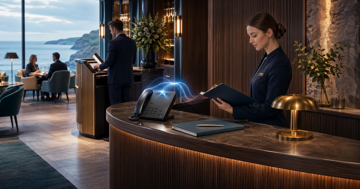 Voice AI for Hotels: How Irish & UK Hotels Are Cutting Missed Bookings by 40% — VoiceFleet blog illustration