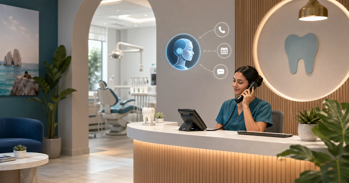 Recepcionista Virtual con IA para Clínicas Dentales en México — VoiceFleet blog illustration
