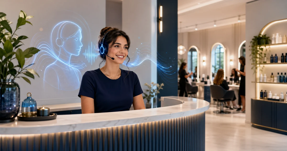 The Complete Guide to AI Phone Answering for Beauty Salons in 2026 — VoiceFleet blog illustration
