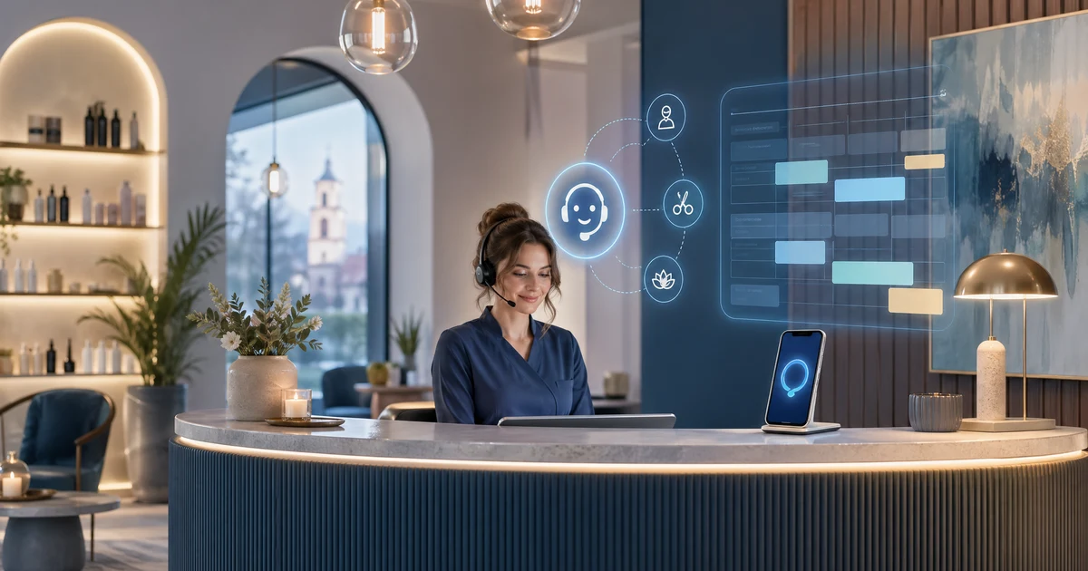 AI Recepcininkas Grožio Salonams ir Sveikatingumo Centrams Lietuvoje — VoiceFleet blog illustration