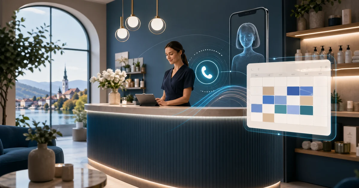 AI Recepcionar za Lepotne Salone in Wellness Centre v Sloveniji — VoiceFleet blog illustration