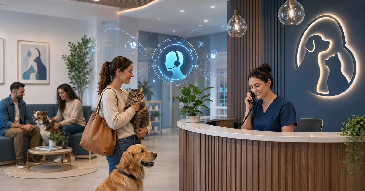 AI recepcionar za veterinarske klinike u Hrvatskoj: Nijedan poziv više neće ostati bez odgovora — VoiceFleet blog illustration