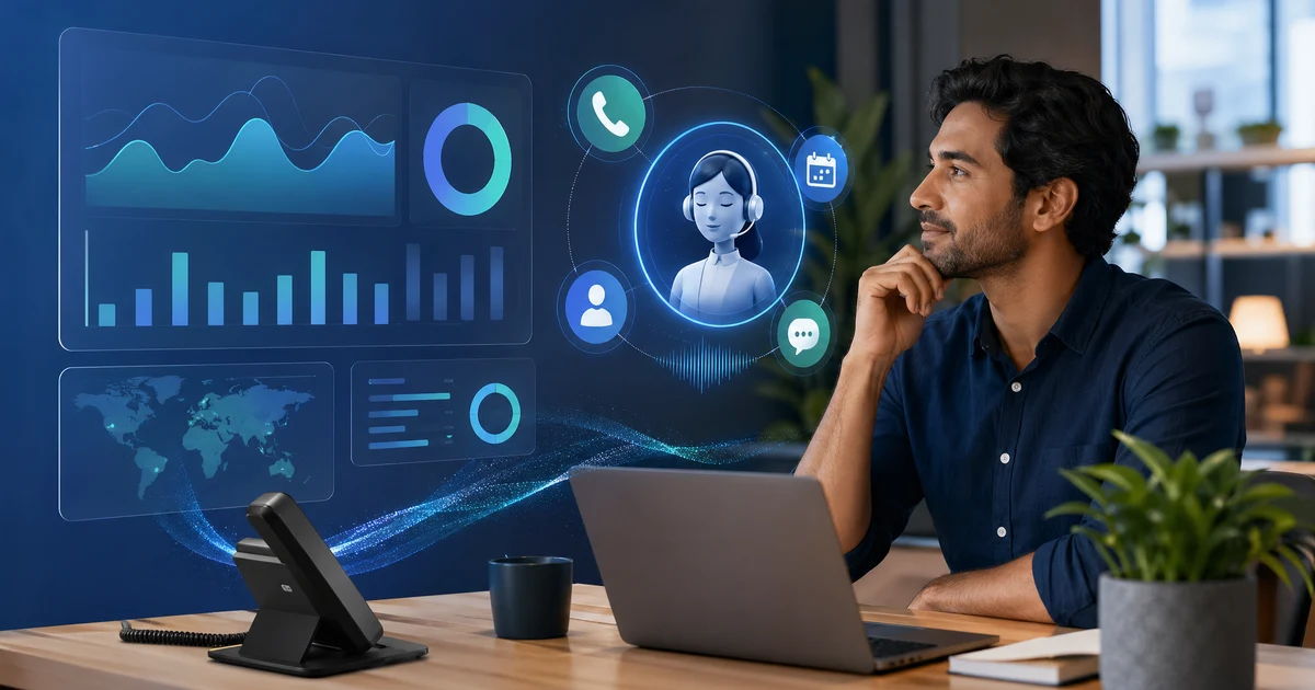 AI Recepcioner za Male Tvrtke: Vodič za 2026 — VoiceFleet blog illustration