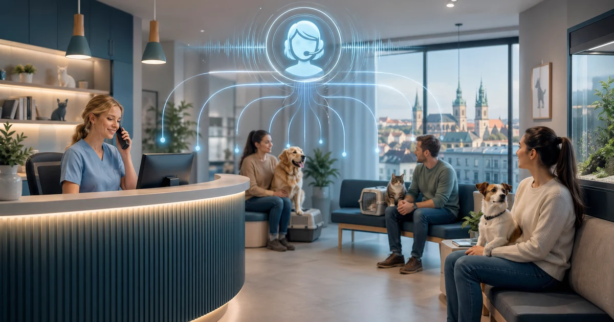 AI recepční pro veterinární kliniky v Česku: Žádný hovor už nezůstane bez odpovědi — VoiceFleet blog illustration