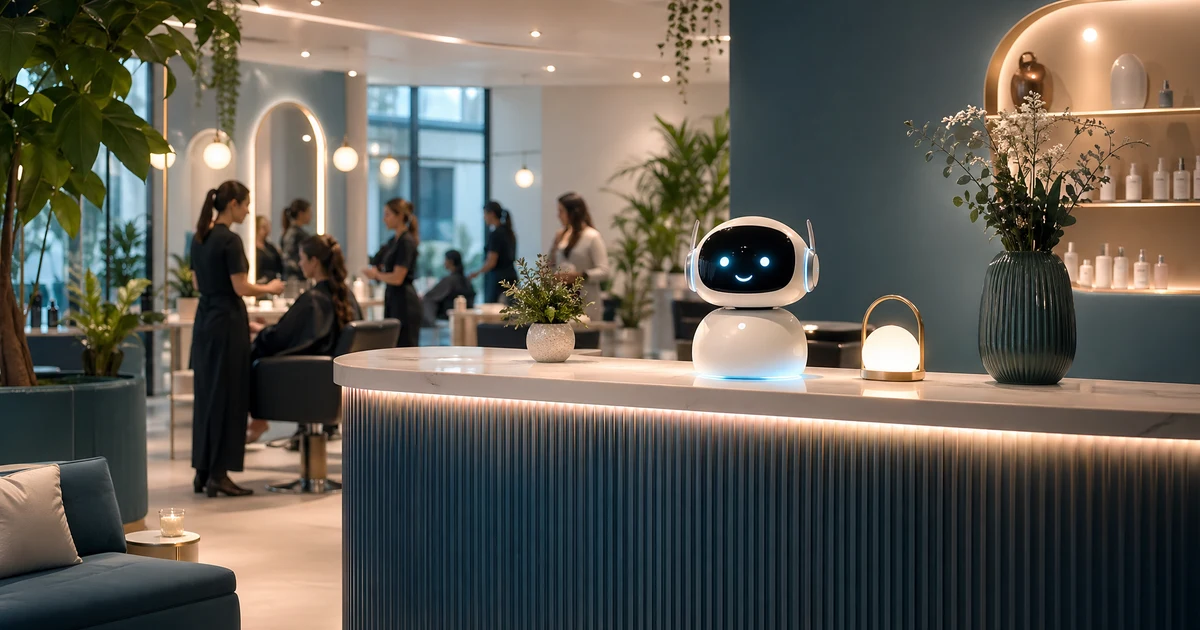 AI-reception för salonger 2026: hur svenska skönhetsföretag minskar missade bokningssamtal, ombokningar och kvällsförfrågningar — VoiceFleet blog illustration