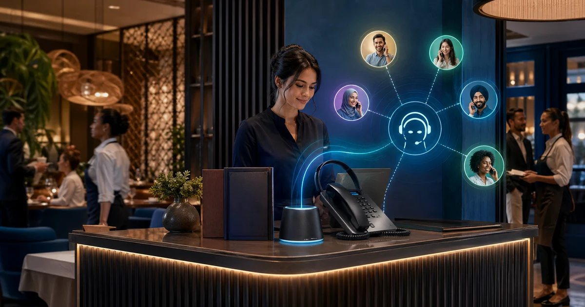 AI-reception til SMV’er i 2026: hvordan danske virksomheder mister færre opkald efter arbejdstid, tilbudsforespørgsler og flersprogede leads — VoiceFleet blog illustration