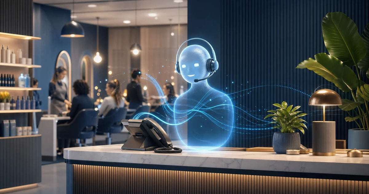 AI-receptionist voor salons in 2026: hoe beautybedrijven in Nederland gemiste boekingen, verplaatsingen en avondaanvragen beperken — VoiceFleet blog illustration