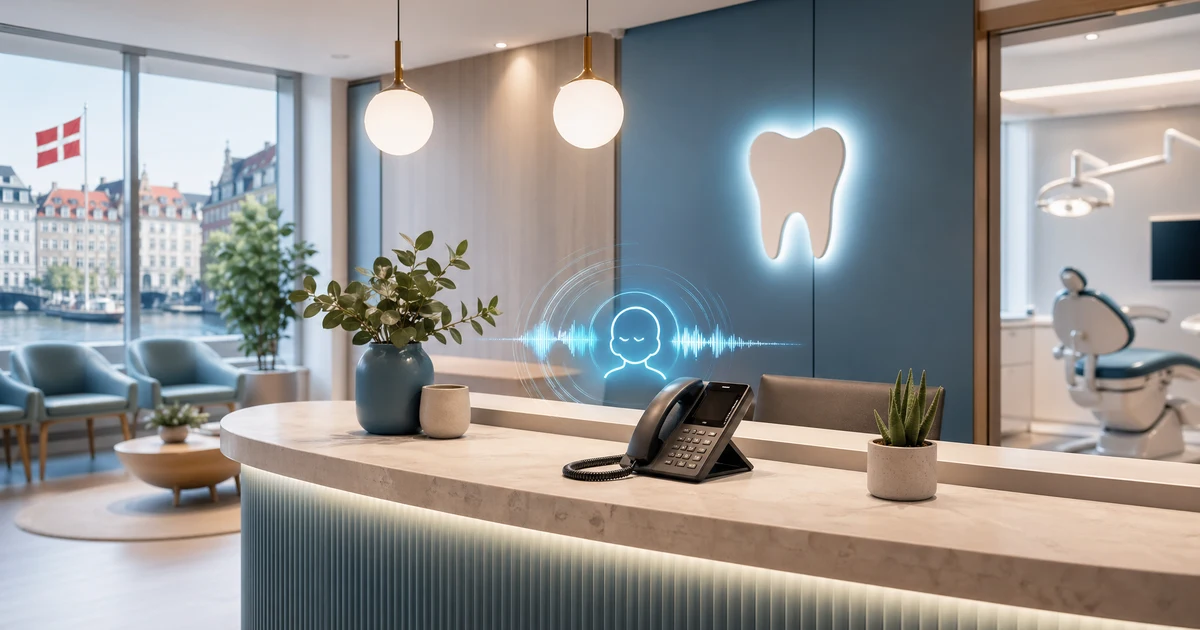 AI-receptionist til tandlægeklinikker i Danmark — VoiceFleet blog illustration