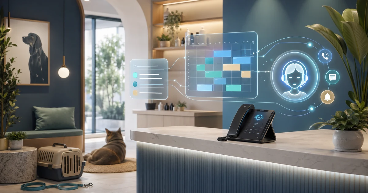 AI-receptionist för Veterinärkliniker i Sverige — Missa Aldrig Ett Samtal Igen — VoiceFleet blog illustration