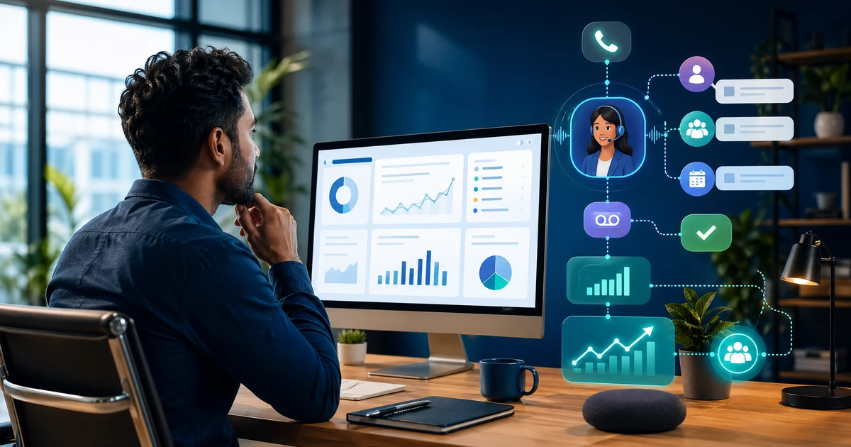 AI रिसेप्शनिस्ट vs पारंपरिक कॉल सेंटर: 2026 लागत तुलना — VoiceFleet blog illustration