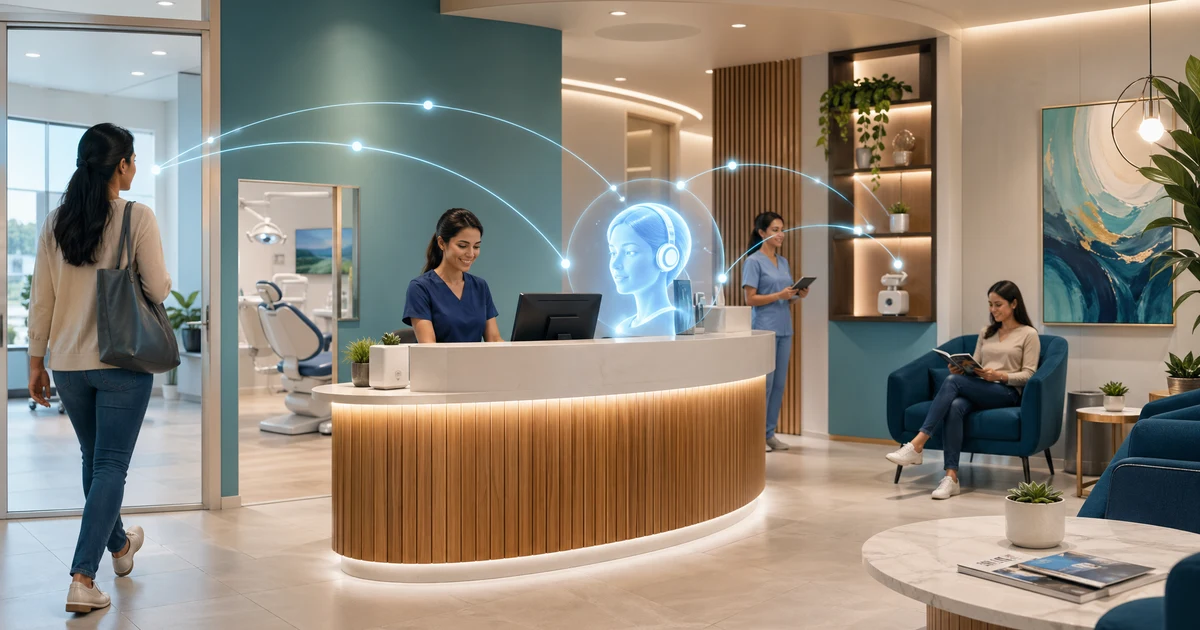 Jak zubní kliniky v roce 2026 snižují zmeškané hovory nových pacientů, no-show a last-minute storna pomocí AI recepce — VoiceFleet blog illustration