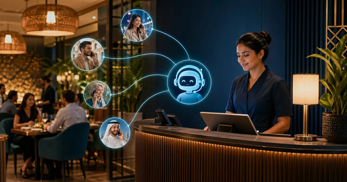 Hvordan små og mellemstore virksomheder i 2026 reducerer tabte opkald efter lukketid, tilbudsforespørgsler og flersprogede leads med en AI-receptionist — VoiceFleet blog illustration
