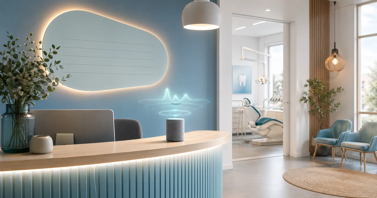 Hvordan tandklinikker i Danmark kan skære ned på udeblivelser og udfylde aflysninger med en AI-receptionist — VoiceFleet blog illustration