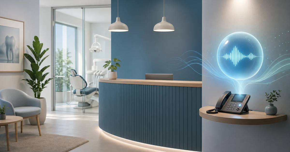 Hvordan tandklinikker i Danmark kan stoppe med at miste opkald til nye patienter med en AI-receptionist — VoiceFleet blog illustration