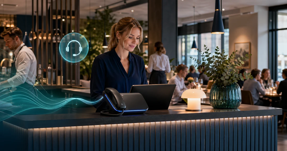 Sådan sikrer restauranter i Danmark weekendens bookinger og takeaway-opkald med en AI-receptionist — VoiceFleet blog illustration