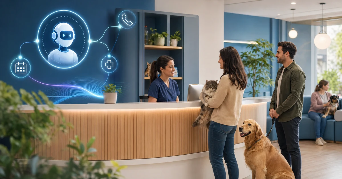 Τηλεφωνική εξυπηρέτηση AI για κτηνιατρεία στην Ελλάδα — VoiceFleet blog illustration