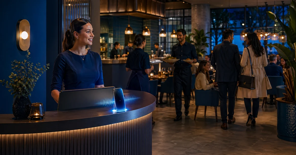 Comment les restaurants réduisent les appels manqués de réservation, takeaway et service du soir avec un accueil IA en 2026 — VoiceFleet blog illustration