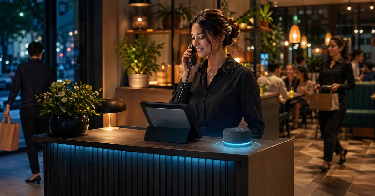 Come i ristoranti riducono chiamate perse di prenotazione, takeaway e servizio serale con una receptionist AI nel 2026 — VoiceFleet blog illustration