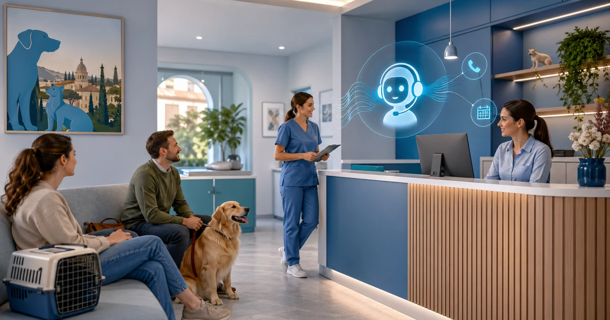 Centralino IA per cliniche veterinarie in Italia — VoiceFleet blog illustration