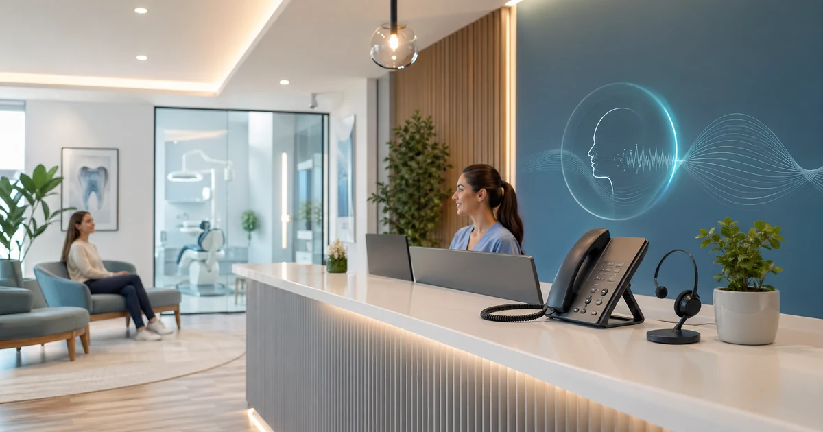 Come gli studi dentistici riducono chiamate perse di nuovi pazienti, no-show e cancellazioni last minute con una receptionist AI nel 2026 — VoiceFleet blog illustration