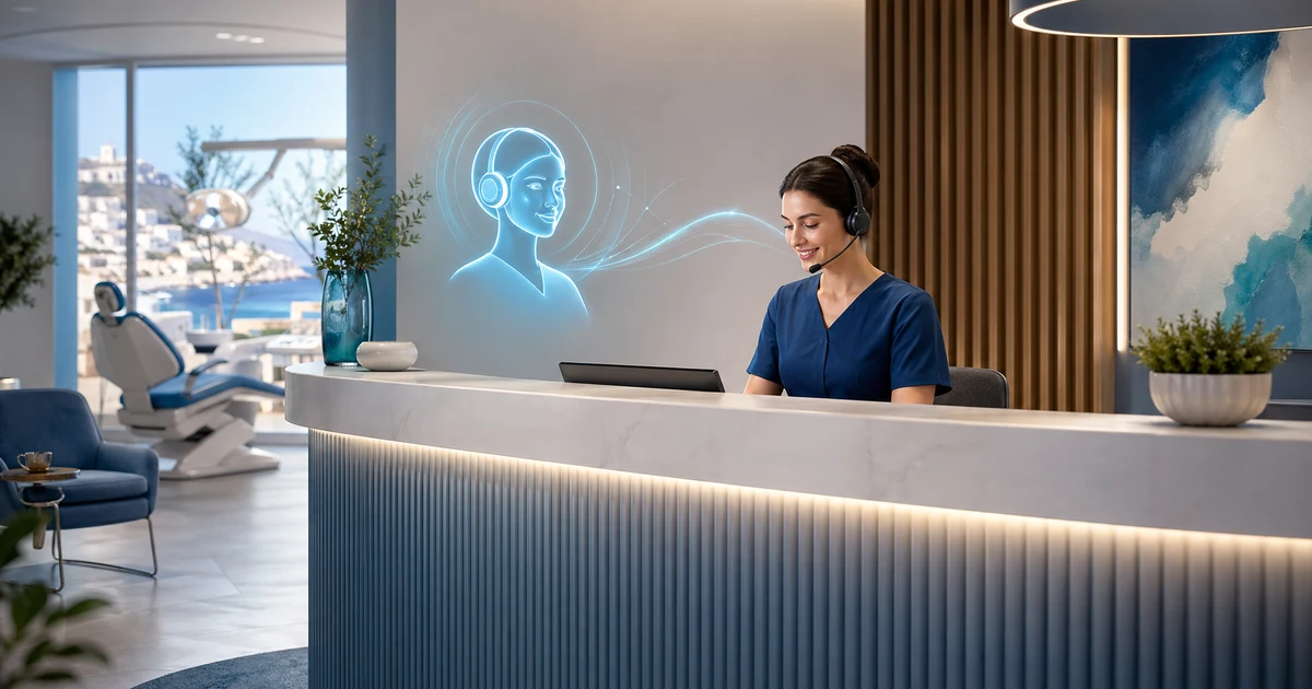 Receptionist IA per Studi Dentistici: Come l'Intelligenza Artificiale Sta Cambiando l'Odontoiatria in Italia — VoiceFleet blog illustration