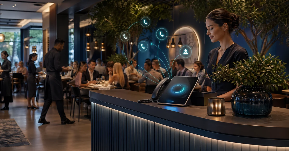 Come i ristoranti in Italia possono smettere di perdere prenotazioni nelle ore di punta e ordini da asporto con un receptionist AI — VoiceFleet blog illustration
