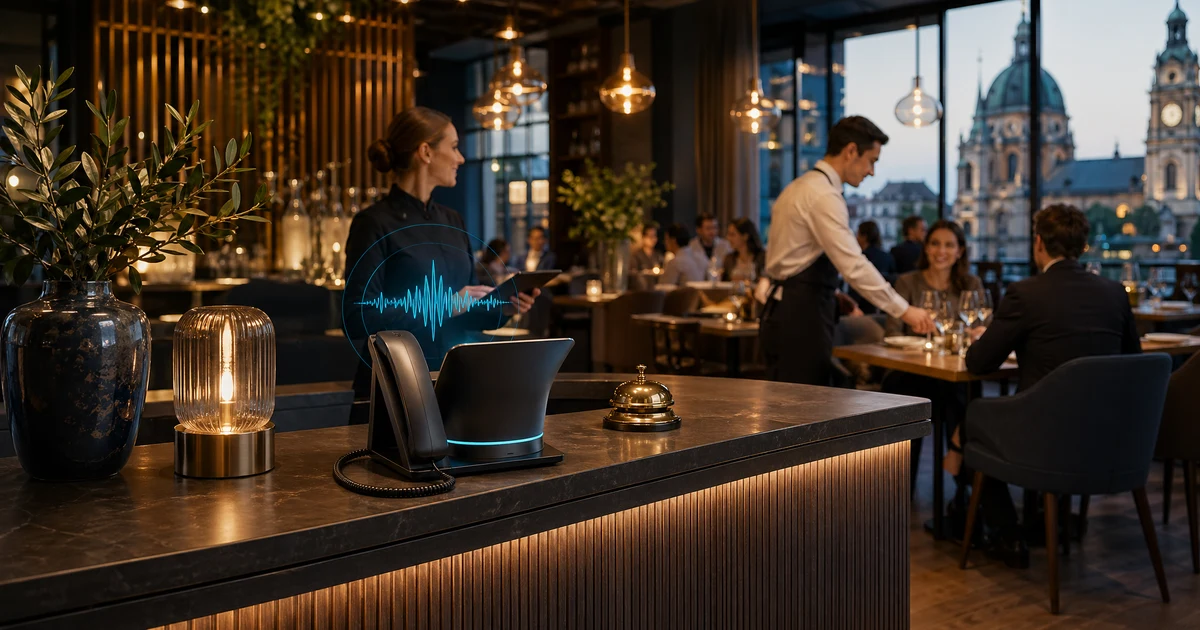 KI-Rezeptionistin für Restaurants in Deutschland 2026: Nie Wieder Verpasste Reservierungen — VoiceFleet blog illustration