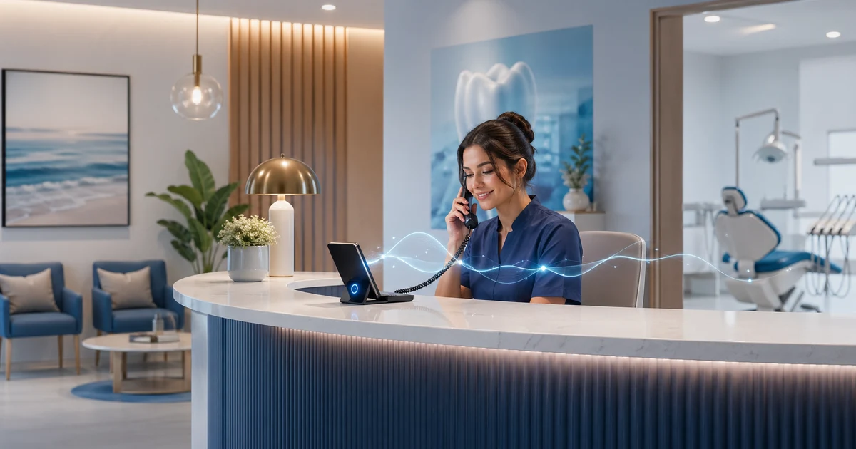 AI registratorius odontologijos klinikoms: Kaip dirbtinis intelektas keičia dantų gydymo praktiką Lietuvoje — VoiceFleet blog illustration