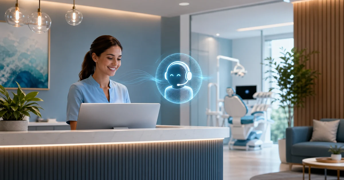 AI receptionists zobārstniecības praksēm: Kā mākslīgais intelekts maina zobārstniecību Latvijā — VoiceFleet blog illustration