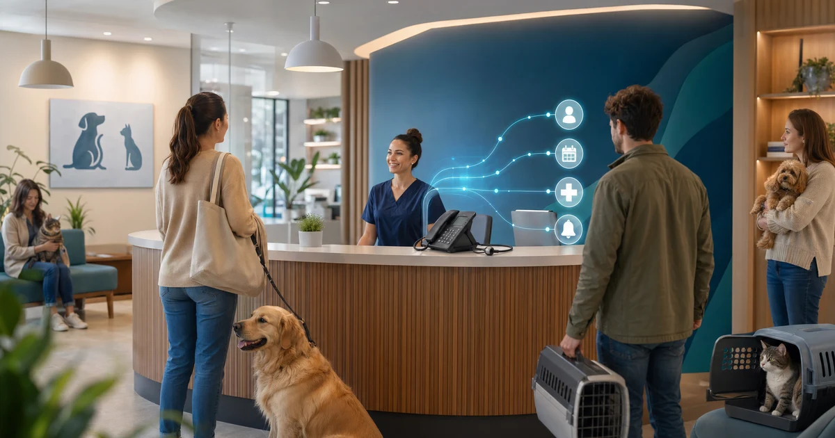 AI telefona apkalpošana veterinārajām klīnikām Latvijā — VoiceFleet blog illustration