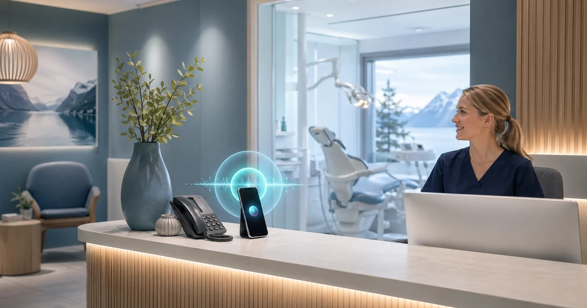 Hvordan tannklinikker i Norge kan slutte å miste nye pasientsamtaler med en AI-resepsjonist — VoiceFleet blog illustration