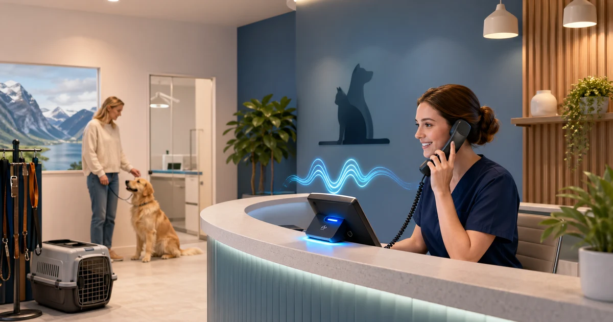 Hvorfor veterinærklinikker i Norge trenger en AI-resepsjonist i 2026 — VoiceFleet blog illustration