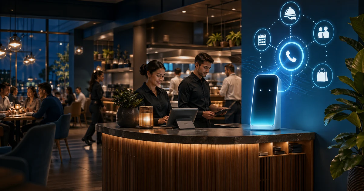 Jak restauracje w 2026 ograniczają utracone połączenia o rezerwacje, takeaway i wieczorny szczyt dzięki AI recepcji — VoiceFleet blog illustration