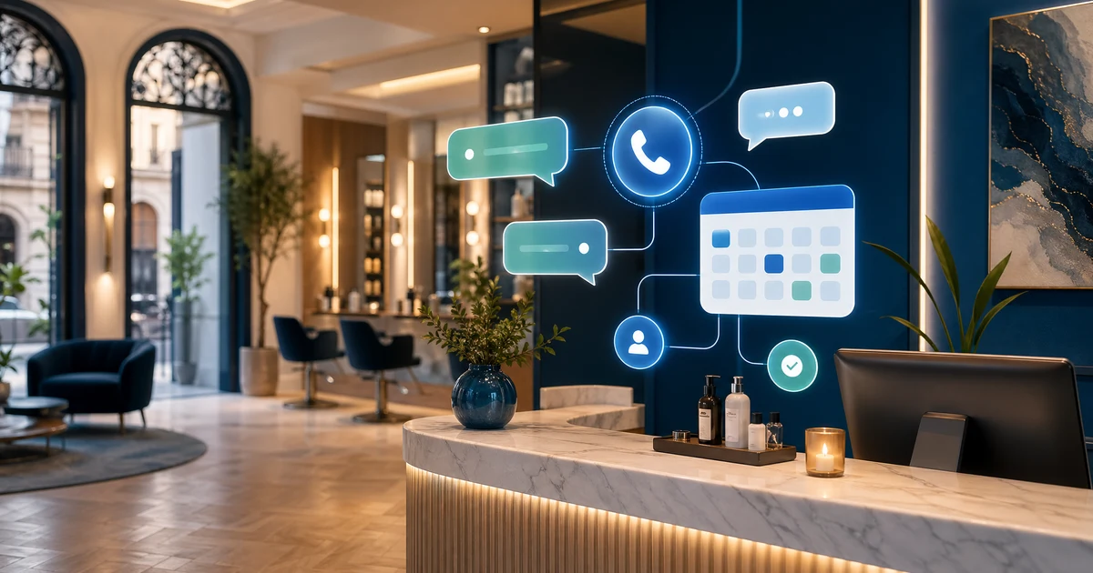Recepcionista virtual para centros de estética en Argentina: cómo ordenar consultas, WhatsApp y agenda sin perder ventas en 2026 — VoiceFleet blog illustration