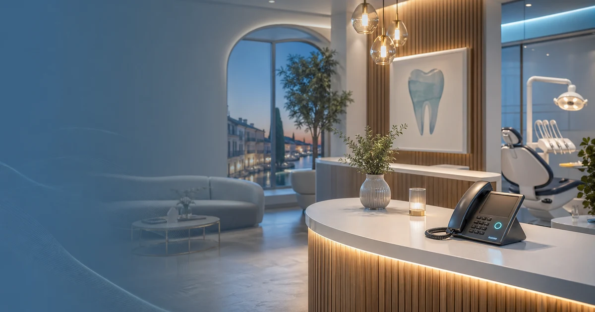 Receptionist IA per studi dentistici: ogni chiamata conta, nessuna va persa — VoiceFleet blog illustration