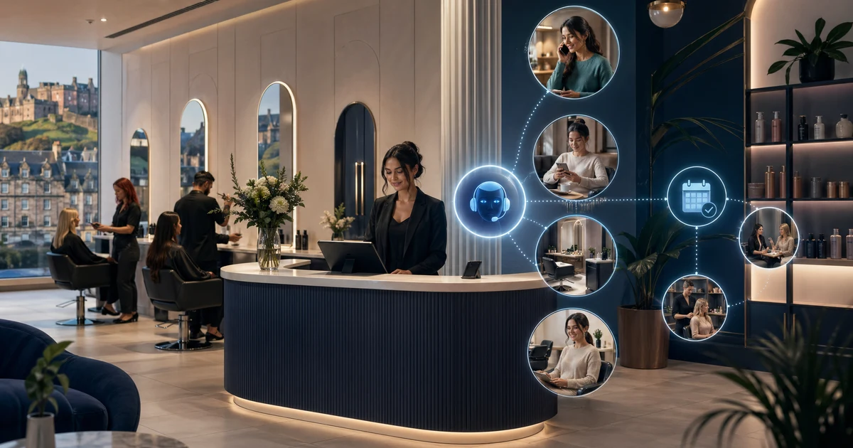 AI Receptionist for Salons in Edinburgh | VoiceFleet — VoiceFleet blog illustration