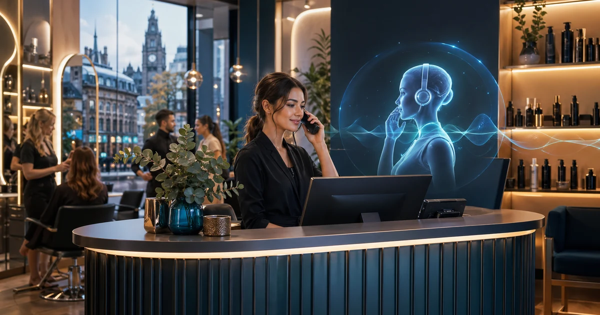 AI Receptionist for Salons in Manchester | VoiceFleet — VoiceFleet blog illustration