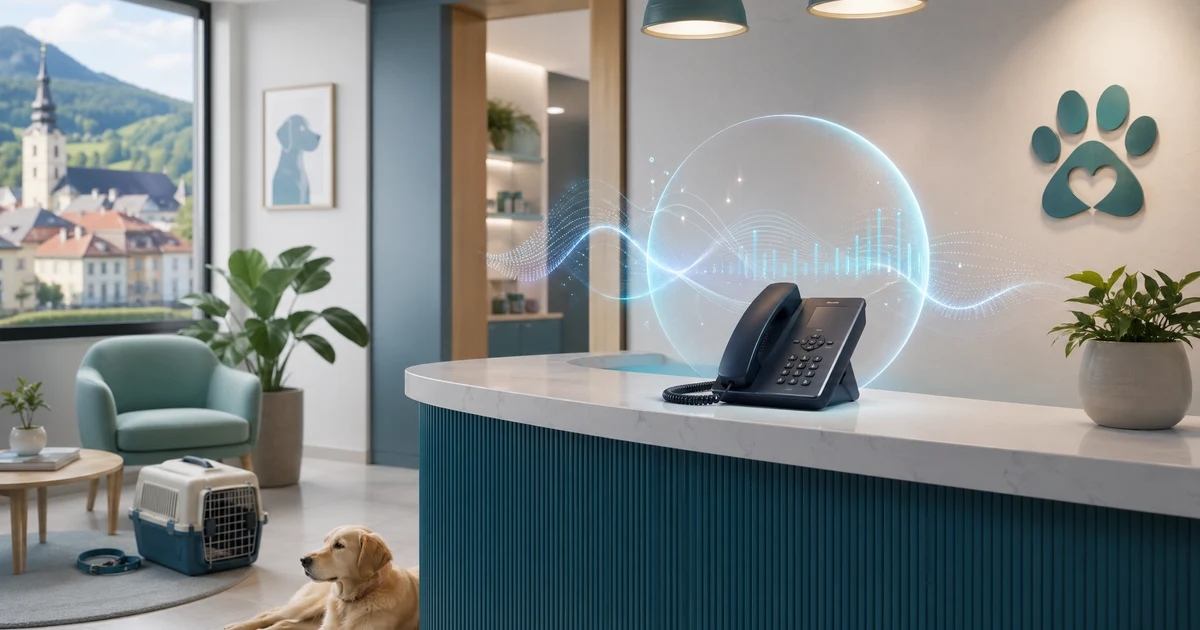 Prečo veterinárne kliniky na Slovensku potrebujú AI recepčnú v roku 2026 — VoiceFleet blog illustration