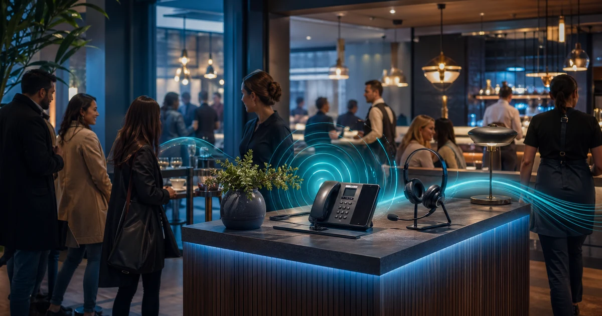 Kako restavracije leta 2026 z AI recepcijo zmanjšajo zamujene klice za rezervacije, takeaway in večerno špico — VoiceFleet blog illustration